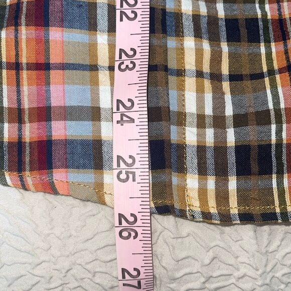 Pilcro Womens Plaid Tie Neck Button Front Long Sleeve Blouse Multicolor Small - Picture 11 of 11